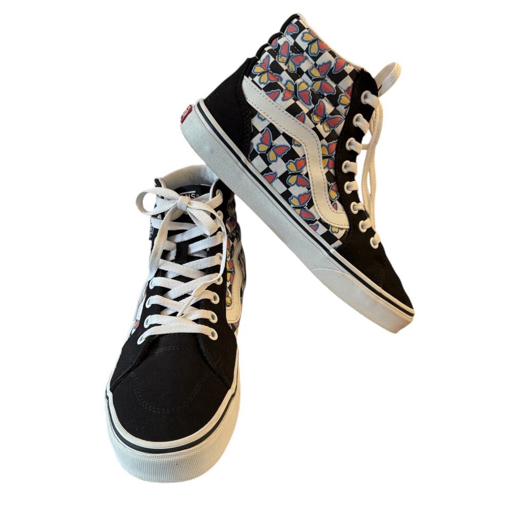 Vans SK8 Hi Filmore Butterfly Checkerboard Hi Top Shoes Womens 9 - Picture 2 of 8